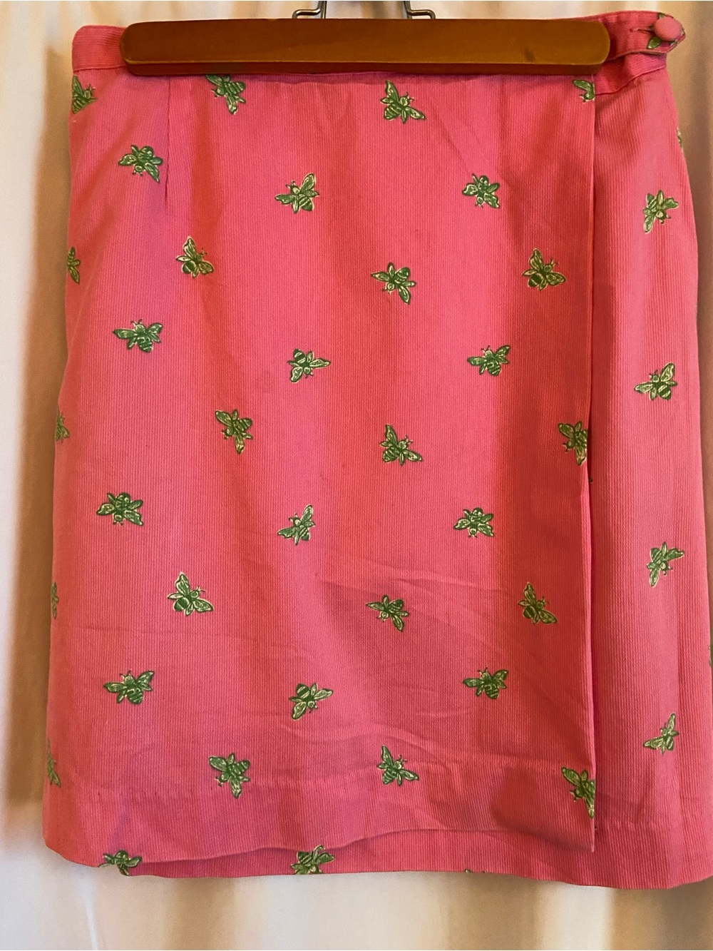 Lilly Pulitzer Pink Mini Skirt with Green Bees